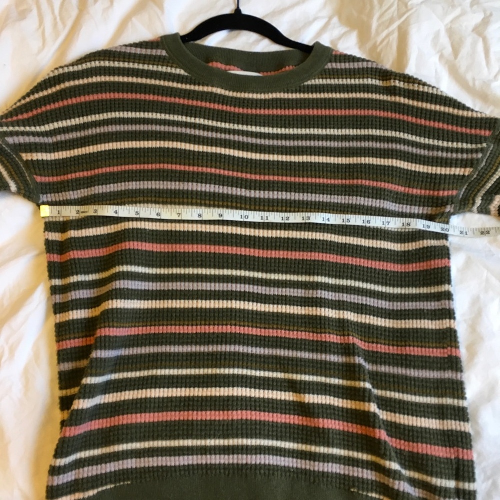 Wallace Lake Waffle sweater organic cotton REI green pink medium - Picture 11 of 14